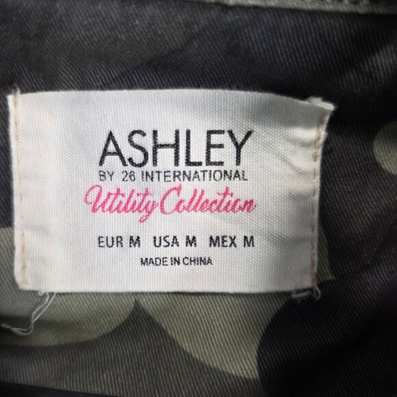 Womens Ashley Green Camo Full Zip & Button Jacket Drawstring Waist Cotton Size M - Picture 2 of 8